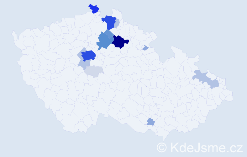Příjmení: 'Helikarová', počet výskytů 75 v celé ČR