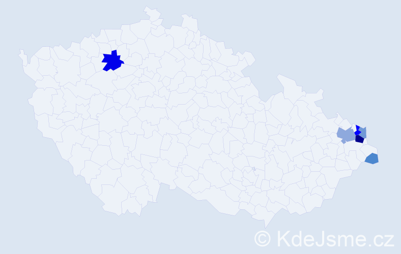 Příjmení: 'Macurák', počet výskytů 21 v celé ČR