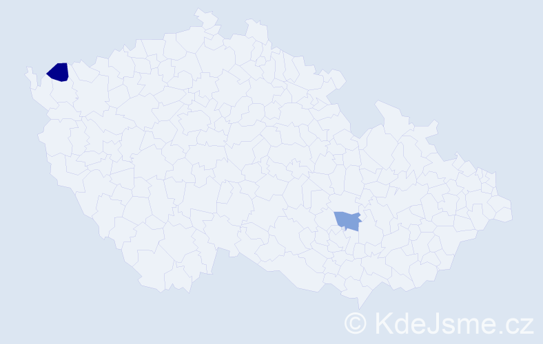 Příjmení: 'Vaniniová', počet výskytů 2 v celé ČR