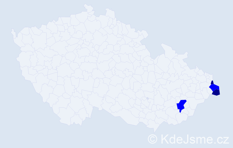 Příjmení: 'Waclavková', počet výskytů 6 v celé ČR