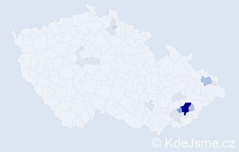 Příjmení: 'Vajdáková', počet výskytů 56 v celé ČR