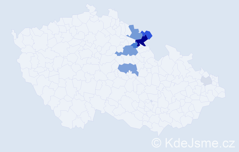 Příjmení: 'Pohnerová', počet výskytů 16 v celé ČR