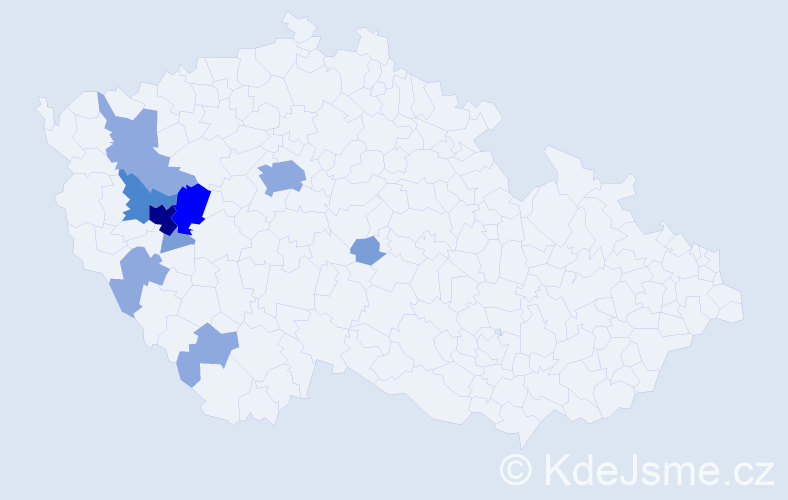 Příjmení: 'Prantnerová', počet výskytů 24 v celé ČR