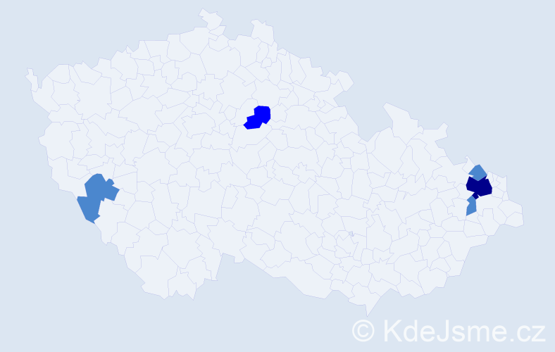 Příjmení: 'Duksová', počet výskytů 15 v celé ČR