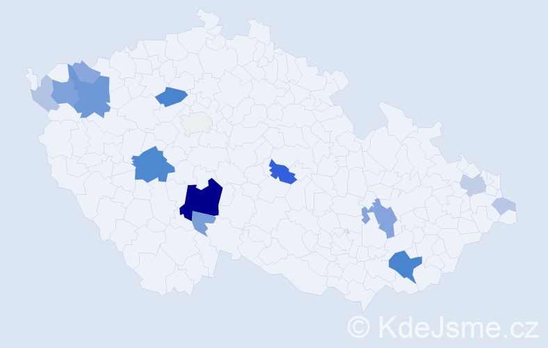 Příjmení: 'Kromková', počet výskytů 45 v celé ČR