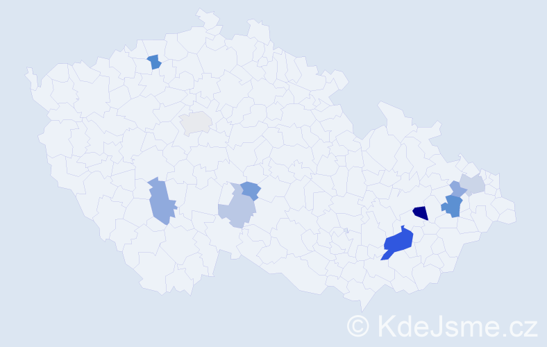 Příjmení: 'Chrenščová', počet výskytů 27 v celé ČR