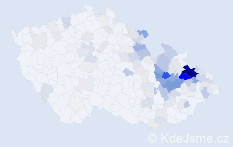 Příjmení: 'Štenclová', počet výskytů 581 v celé ČR