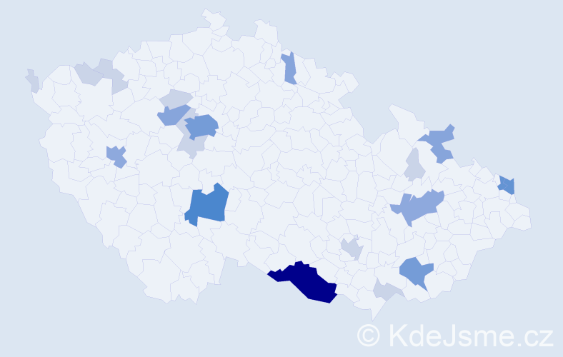 Příjmení: 'Spišiaková', počet výskytů 58 v celé ČR