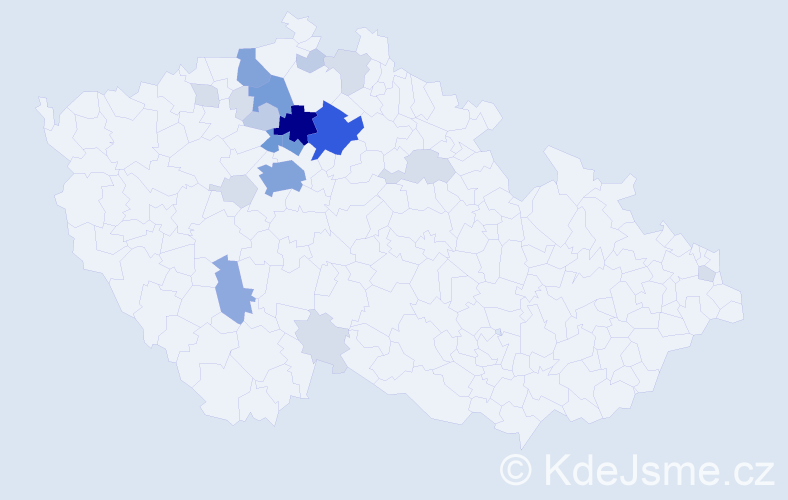 Příjmení: 'Stinka', počet výskytů 77 v celé ČR