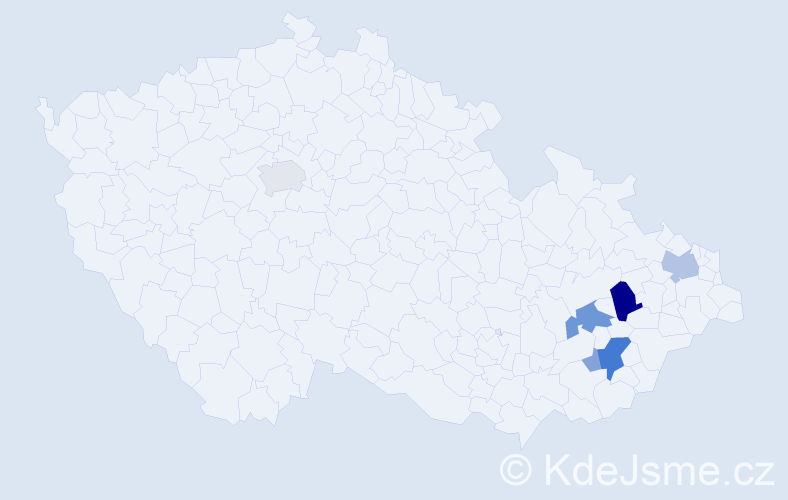 Příjmení: 'Kalup', počet výskytů 18 v celé ČR