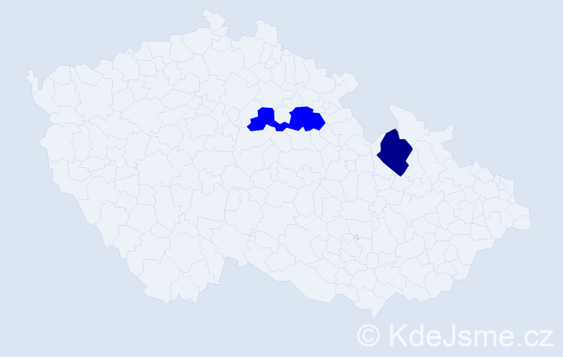 Příjmení: 'Croft', počet výskytů 4 v celé ČR