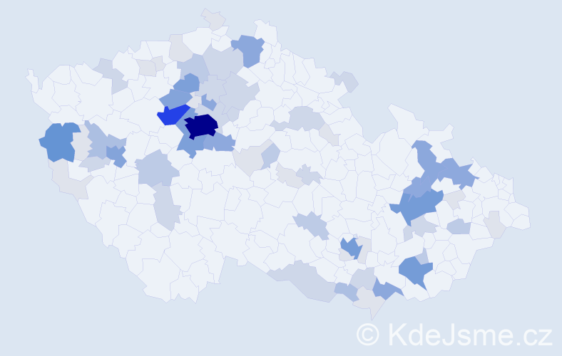 Příjmení: 'Kapitánová', počet výskytů 223 v celé ČR