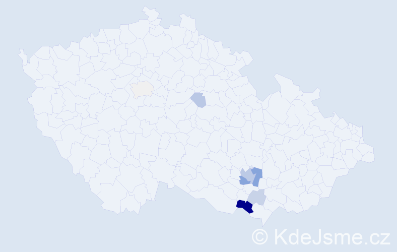 Příjmení: 'Souchop', počet výskytů 24 v celé ČR
