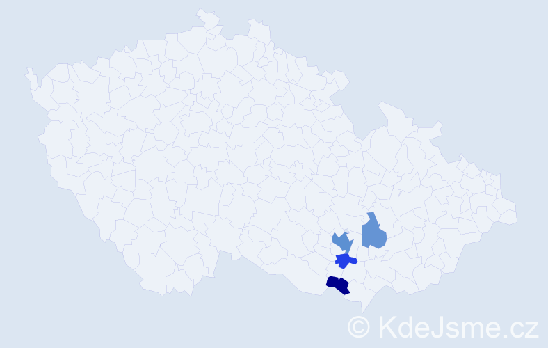 Příjmení: 'Džiuban', počet výskytů 8 v celé ČR