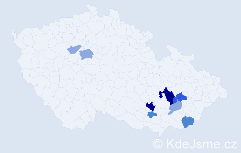 Příjmení: 'Zmidloch', počet výskytů 20 v celé ČR