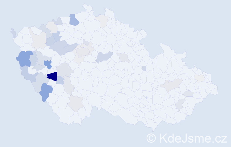 Příjmení: 'Terčová', počet výskytů 116 v celé ČR