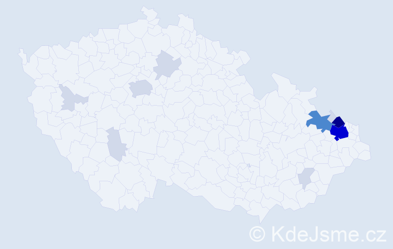 Příjmení: 'Vinárková', počet výskytů 44 v celé ČR