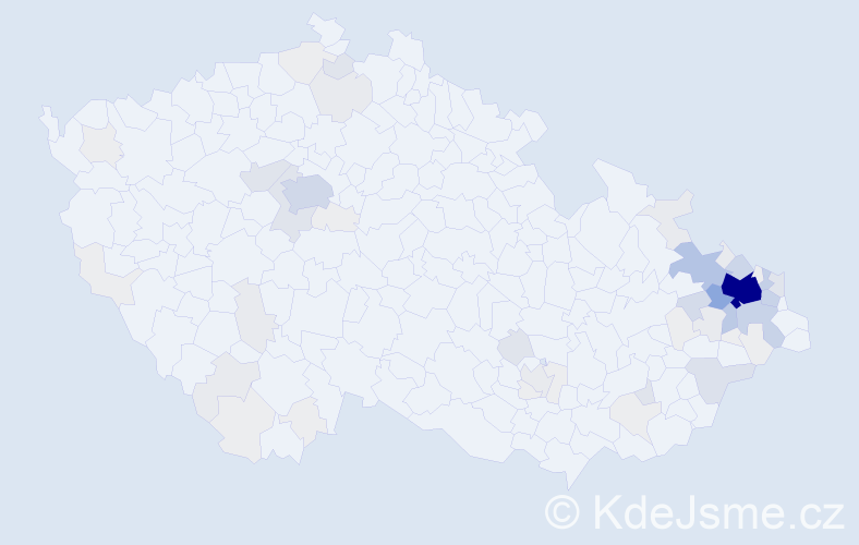 Příjmení: 'Gelnarová', počet výskytů 287 v celé ČR