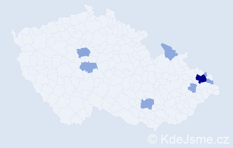Příjmení: 'Aniolová', počet výskytů 20 v celé ČR