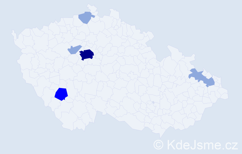 Příjmení: 'Tulajdan', počet výskytů 13 v celé ČR