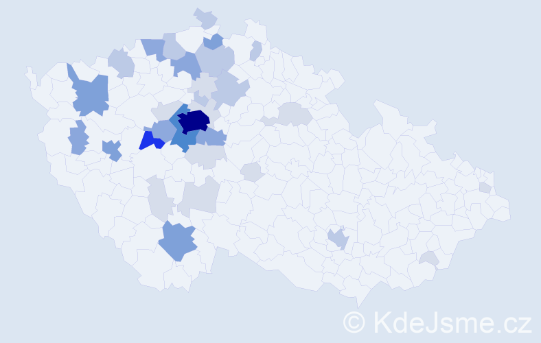 Příjmení: 'Eiseltová', počet výskytů 105 v celé ČR