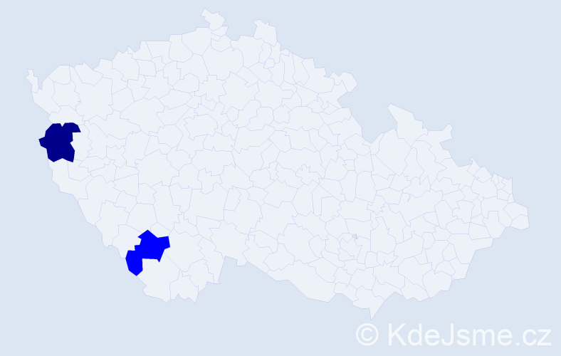 Příjmení: 'Csajanová', počet výskytů 3 v celé ČR