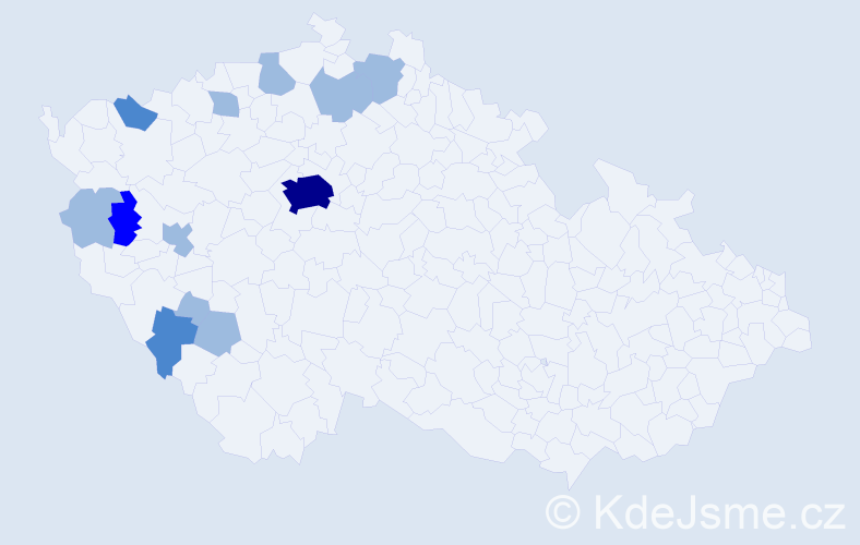 Příjmení: 'Černega', počet výskytů 19 v celé ČR