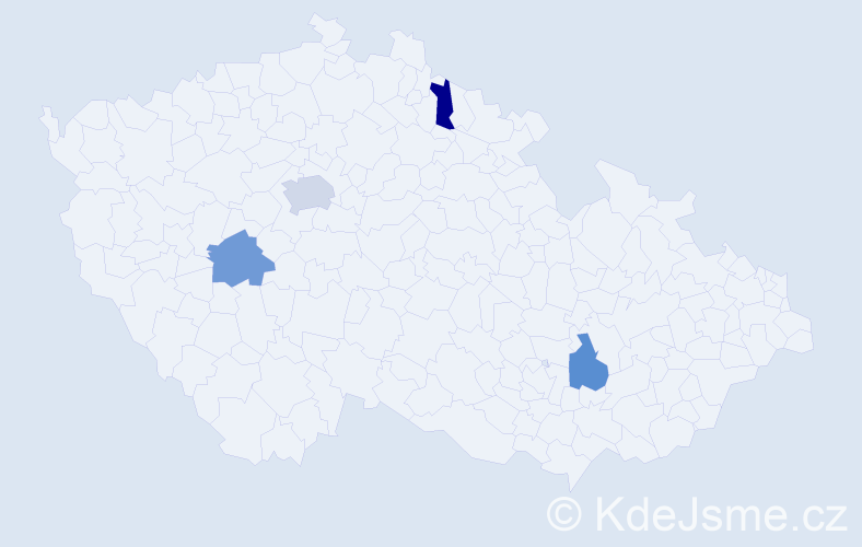 Příjmení: 'Klinotová', počet výskytů 5 v celé ČR