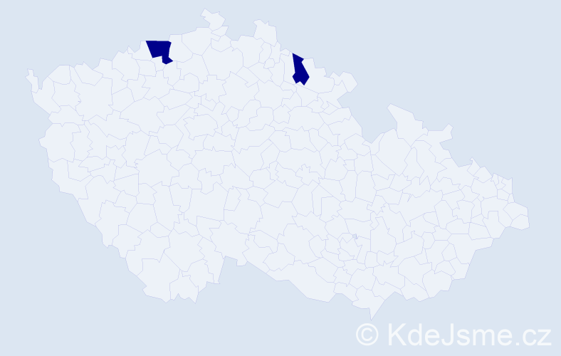 Příjmení: 'Tschochová', počet výskytů 2 v celé ČR