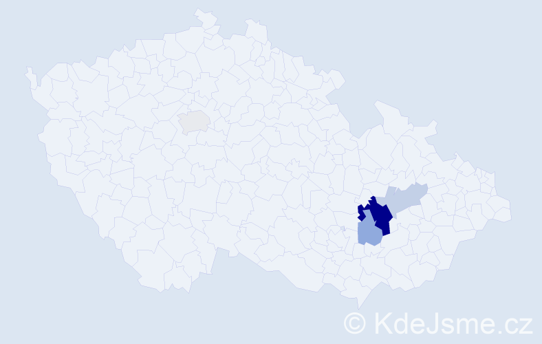 Příjmení: 'Kintlová', počet výskytů 11 v celé ČR