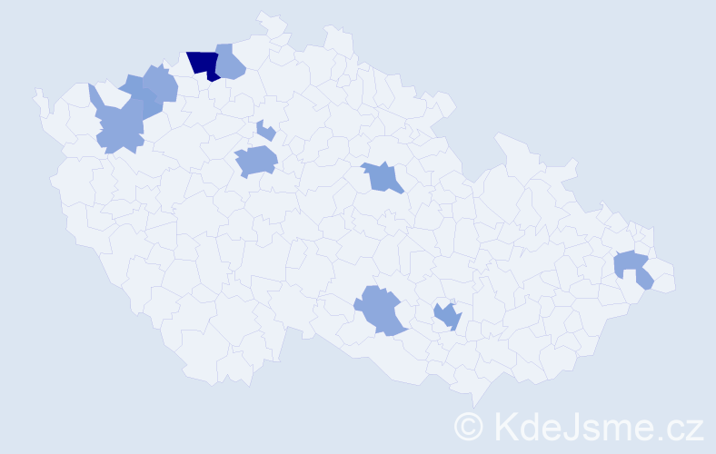 Příjmení: 'Erösová', počet výskytů 21 v celé ČR