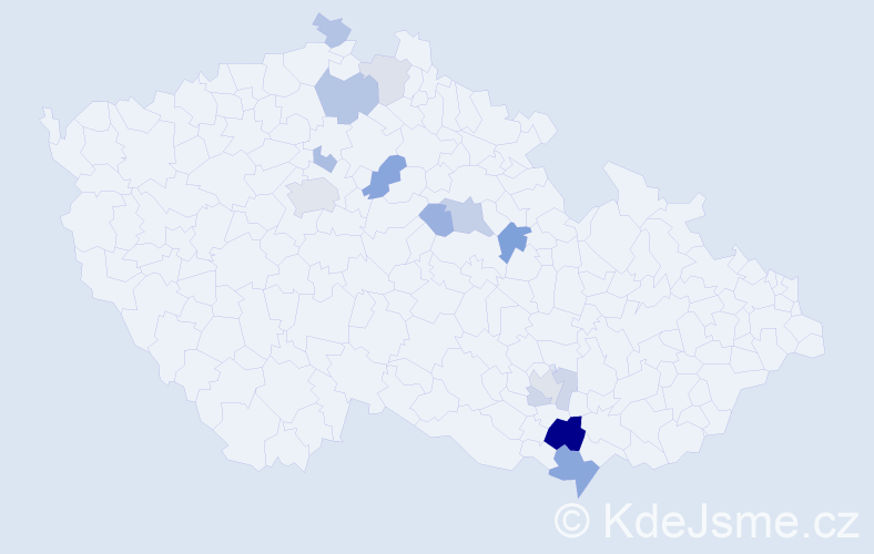 Příjmení: 'Kabrielová', počet výskytů 31 v celé ČR