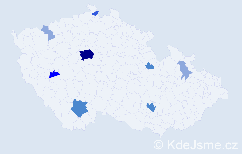 Příjmení: 'Čižmárik', počet výskytů 20 v celé ČR