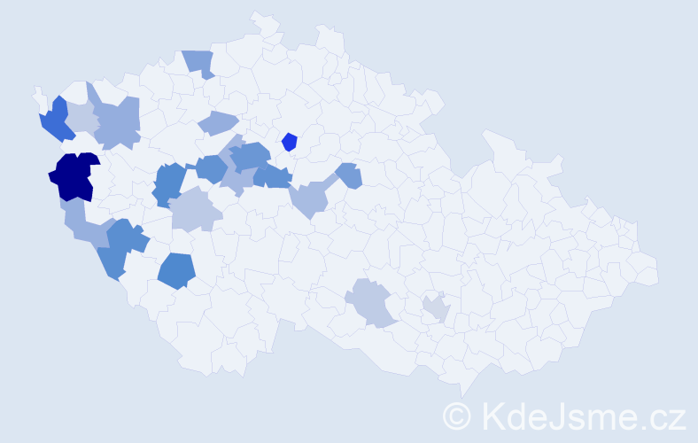 Příjmení: 'Vachuda', počet výskytů 75 v celé ČR