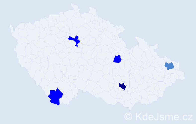 Příjmení: 'Fernandová', počet výskytů 10 v celé ČR