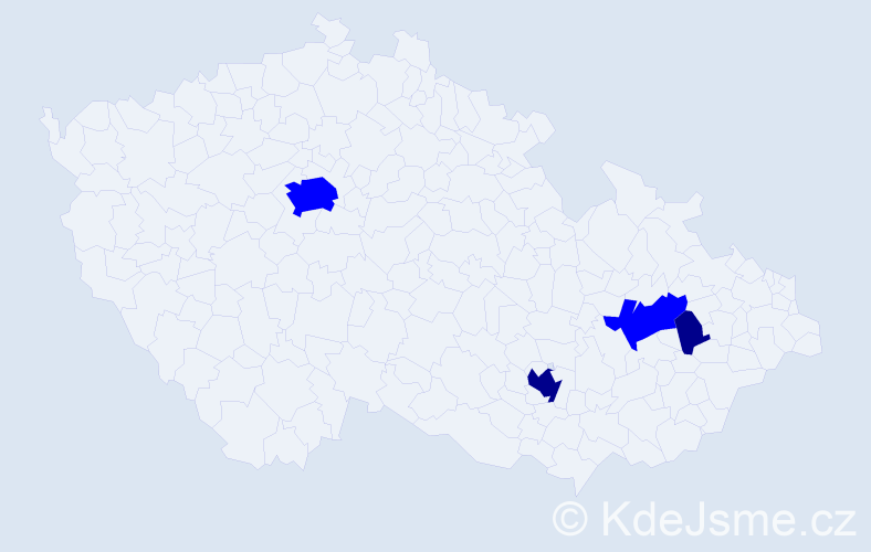 Příjmení: 'Hadam', počet výskytů 10 v celé ČR