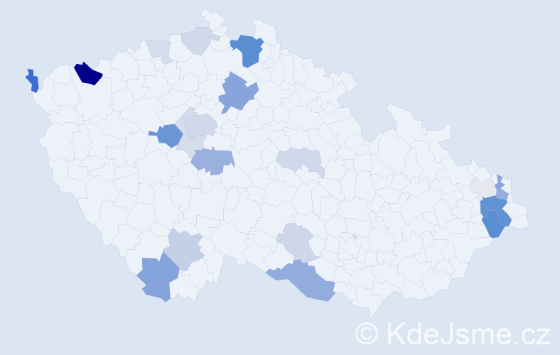 Příjmení: 'Bobok', počet výskytů 63 v celé ČR