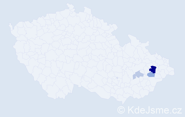 Příjmení: 'Tedesko', počet výskytů 8 v celé ČR