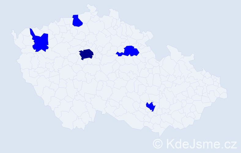 Příjmení: 'Komarnytskyi', počet výskytů 6 v celé ČR