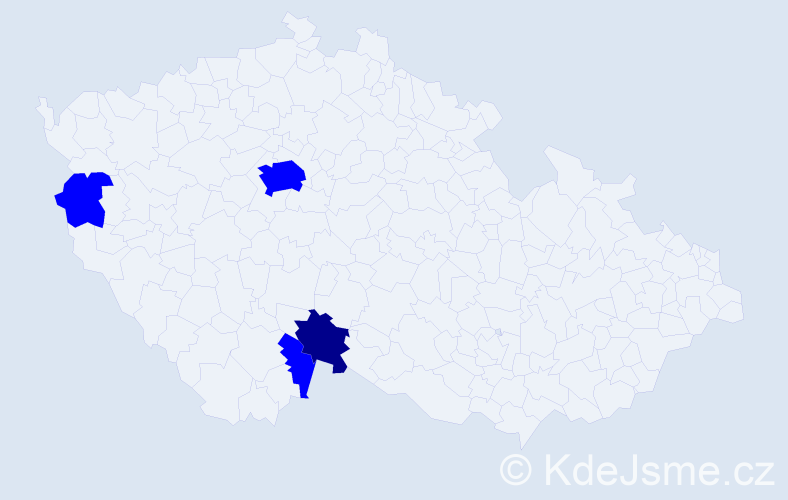 Příjmení: 'Hlohinec', počet výskytů 5 v celé ČR