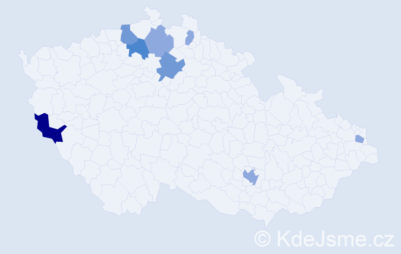 Příjmení: 'Špoták', počet výskytů 18 v celé ČR