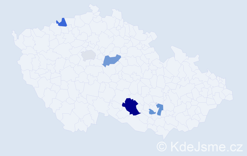 Příjmení: 'Brejčák', počet výskytů 7 v celé ČR
