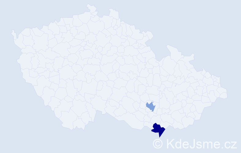 Příjmení: 'Moždiáková', počet výskytů 4 v celé ČR