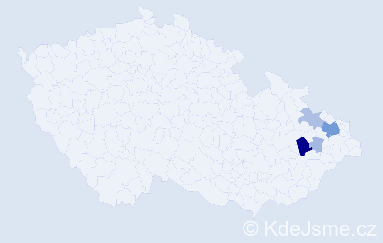 Příjmení: 'Kňurová', počet výskytů 31 v celé ČR
