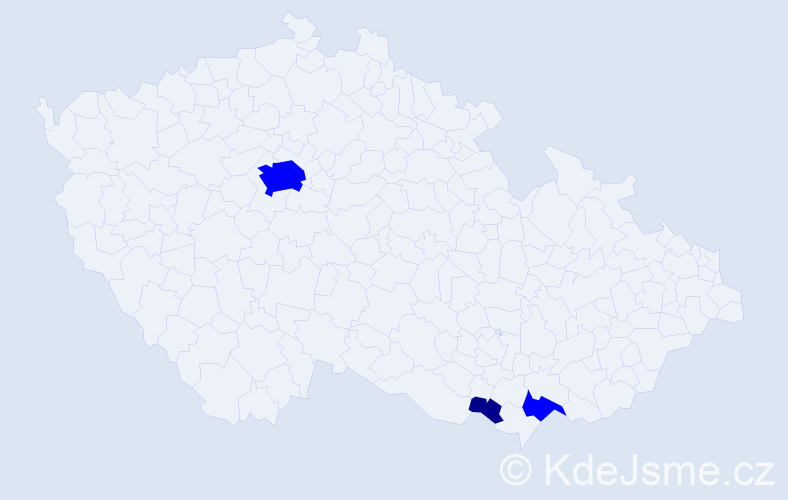 Příjmení: 'Rešovská', počet výskytů 4 v celé ČR