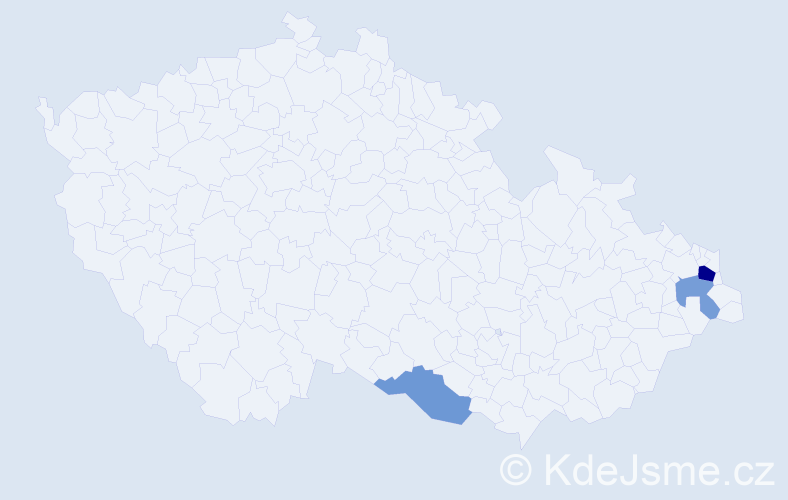Příjmení: 'Duffala', počet výskytů 5 v celé ČR
