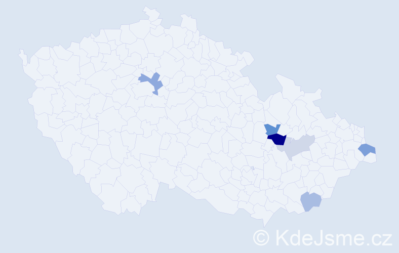 Příjmení: 'Halaksová', počet výskytů 10 v celé ČR