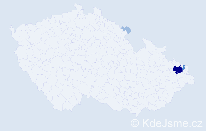 Příjmení: 'Polleč', počet výskytů 7 v celé ČR