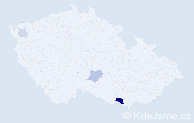 Příjmení: 'Plvanová', počet výskytů 7 v celé ČR