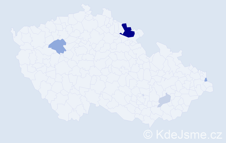 Příjmení: 'Szedlák', počet výskytů 16 v celé ČR